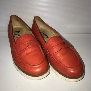 FS/NY Tomato Leather Penny Loafers. Women's 38
